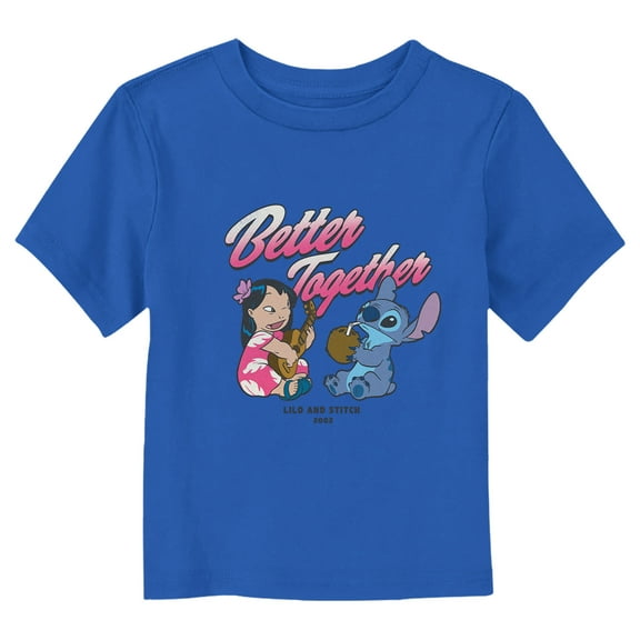 Toddler's Lilo & Stitch Better Together Graphic Tee Royal Blue 3T
