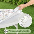 thumbnail image 5 of Pioneer Flower Floral Print Pattern Round Fitted Tablecloth with Elastic Edge,Dining Table Cover Waterproof,Outdoor Round Tablecloth for Camping,Dining,Indoor and Outdoor, 5 of 7