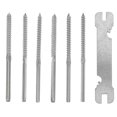 thumbnail image 1 of Wire Railing Kit with Square Head for Outdoor Use 1/8 Inch Silver Rotates Wire Rope Same Direction 3 Pairs, 1 of 2