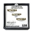 thumbnail image 3 of Brilliance Fine Jewelry Sterling Silver with 14K Yellow Gold Plating Created White Sapphire 3pcs stackable set rings, 3 of 3