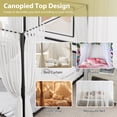 thumbnail image 6 of SuperDeal Full Size Canopy Bed Frame Metal Slats 800lbs Mattress Foundation W/Headboard & Under Bed Storage, No Box Spring Needed, Black, 6 of 10