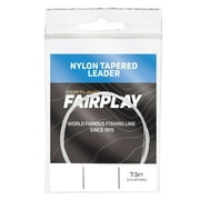 Cortland Fairplay 7.5' Nylon Monofilament Tapered Fly Fishing Leader, No Loop, 1X, 10-Pound Test, 605169