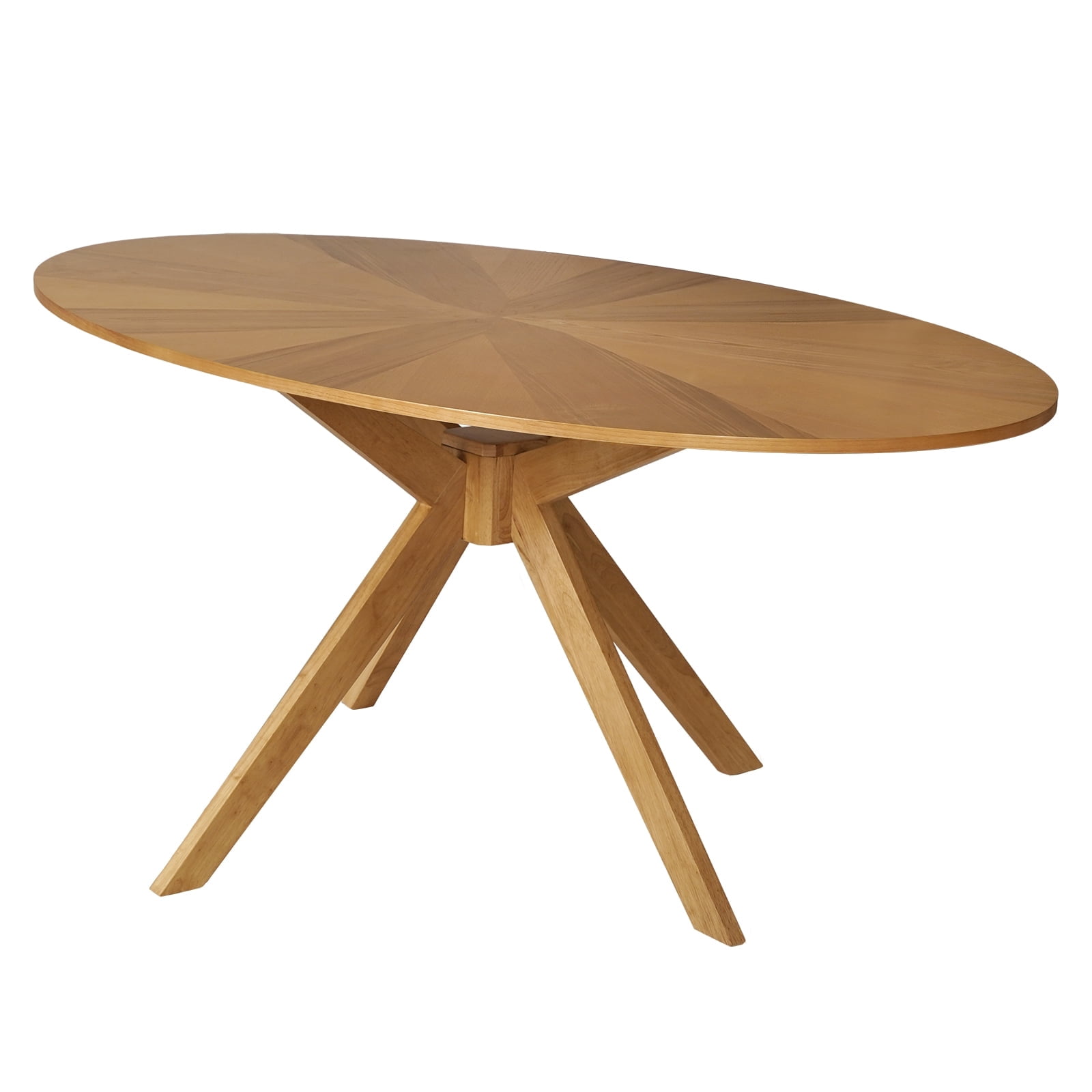 Kithkasa Dining Table for 4-6,43" Rustic Oval Wooden Mid Century Kitchen Table with Sturdy MDF,Modern Dininig Room Table for Home,Living Room, Office, Restaurant,Light Walnut