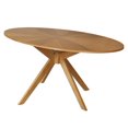 thumbnail image 6 of Kithkasa Dining Table for 4-6,43" Rustic Oval Wooden Mid Century Kitchen Table with Sturdy MDF,Modern Dininig Room Table for Home,Living Room, Office, Restaurant,Light Walnut, 6 of 6