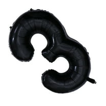Black Foil Number Balloons for Party Decoration 40 Inch Repeat Use Self-Sealing Valve