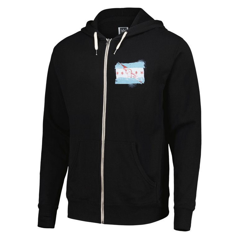 Men's Black CM Punk Official Seal Full-Zip Hoodie - Walmart.com