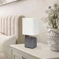 thumbnail image 4 of Petite Faux Stone Table Lamp with Fabric Shade Gray, 4 of 8