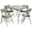 Grey, variant on 5pc. XL Series 4 Folding Card Table and Triple Braced Vinyl Padded Chair Set, Commercial Quality, Beige, 30