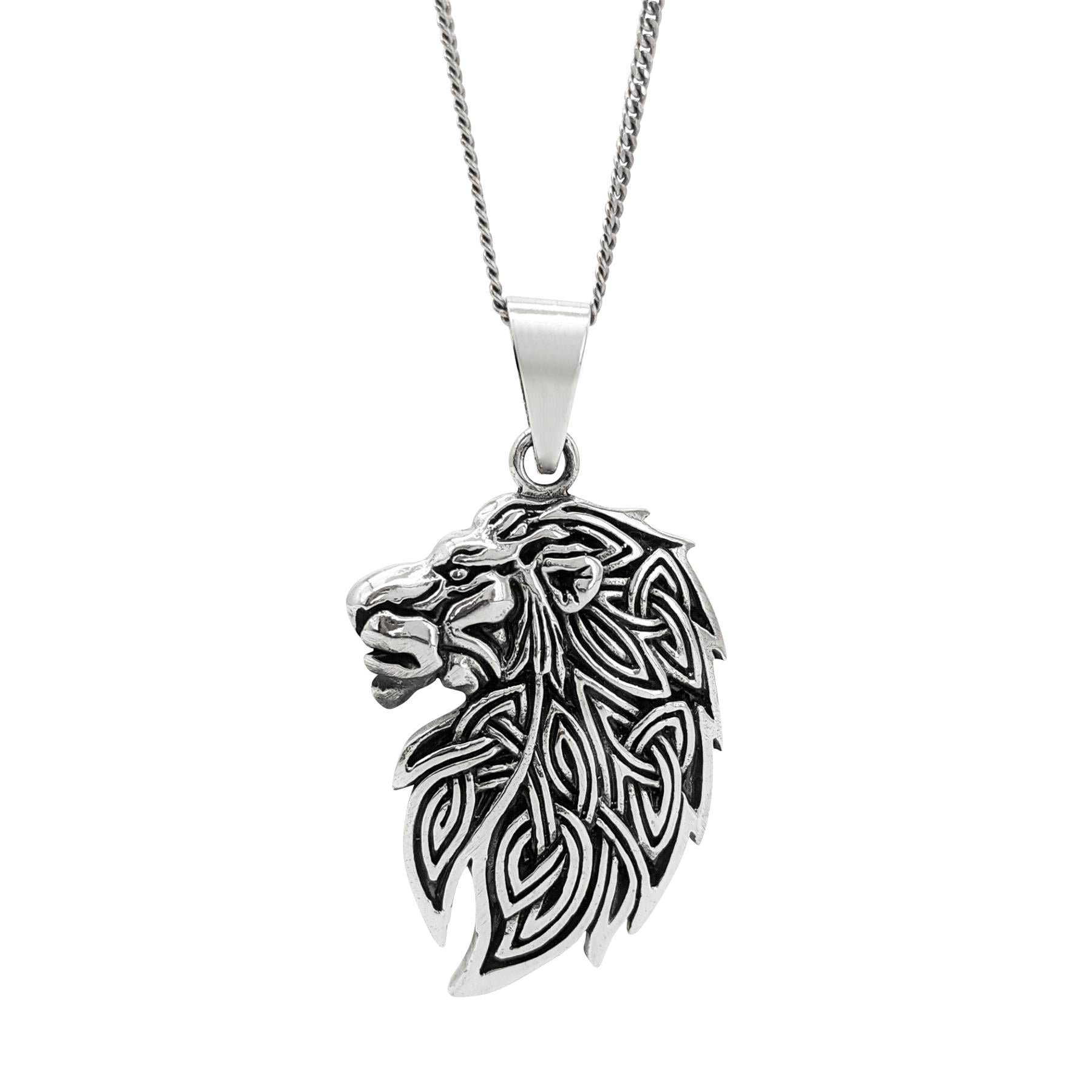 81stgeneration Unisex 925 Sterling Silver Celtic Knot Lion Head Pendant  Necklace, 18" - Walmart.com