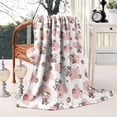 thumbnail image 2 of White Cow Strawberry Pattern Blanket,Comfortable Soft Lamb Wool Throw Blanket,All Season,Warm Lightweight Blankets for Sofa Bed Couch Living Room Chair,60"x80", 2 of 4