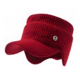 thumbnail image 2 of Women Winter Knitted Hat with Long Brim Thick Windproof Empty Top Ear Keep Warm Beanie Elastic Outdoor Cap Outdoor Peaked Beanie, 2 of 8