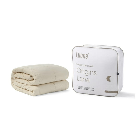 Relleno de Duvet Luuna Origins, Lana Australiana y Algodón Origen Natural, Hipoalergénico, Termorregulador, Individual beige Individual