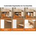thumbnail image 5 of 30 Inch Bathroom Vanity with Ceramic Sink, Freestanding Bathroom Sink Cabinet with Fluted Doors, 2 Doors and 1 Drawer, Adjustable Shelf, Modern Bathroom Storage Combo, Natural Oak, 5 of 10