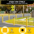 thumbnail image 5 of Telyswee 1pcs 2pcs Safety Bollard Post, 48" Height Steel Bollard Post, 4.5" Diameter Security Traffic Barrier Post, Yellow Steel Bollard for Warehouse Parking Lot, 5 of 7
