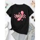 thumbnail image 2 of Camiseta De Verano Para Mujer, Elegante Camiseta Con Cuello Redondo Para Viajar, Acampar, Uso DiarioCreative Pink Skull Phone Pattern Printed Women'S Trendy Round Neck Short Sleeve, Simple Casual Sp, 2 of 6