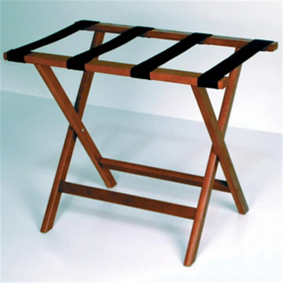 Wooden Mallet LR-MHBLK Deluxe Straight Leg Luggage Rack in Mahogany with Black
