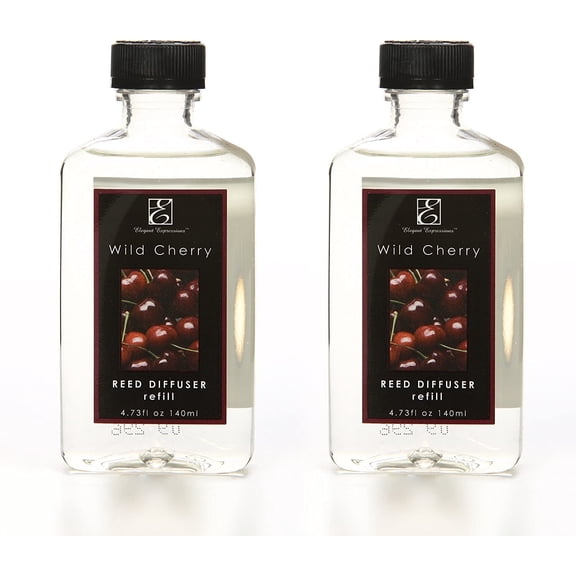 Hosley Set of 2, 140 ml Wild Cherry Scent Reed Diffuser Refill Oil