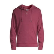 Onia Vintage Plum Waffle Half Button Hoodie, Size M