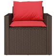 thumbnail image 3 of vidaXL 4 Piece Garden Sofa Set with Cushions Brown Poly Rattan, 3 of 5