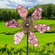 thumbnail image 5 of Metal luminoso mariposa flor molino estaca jardín arte decoración (rosa B), 5 of 9
