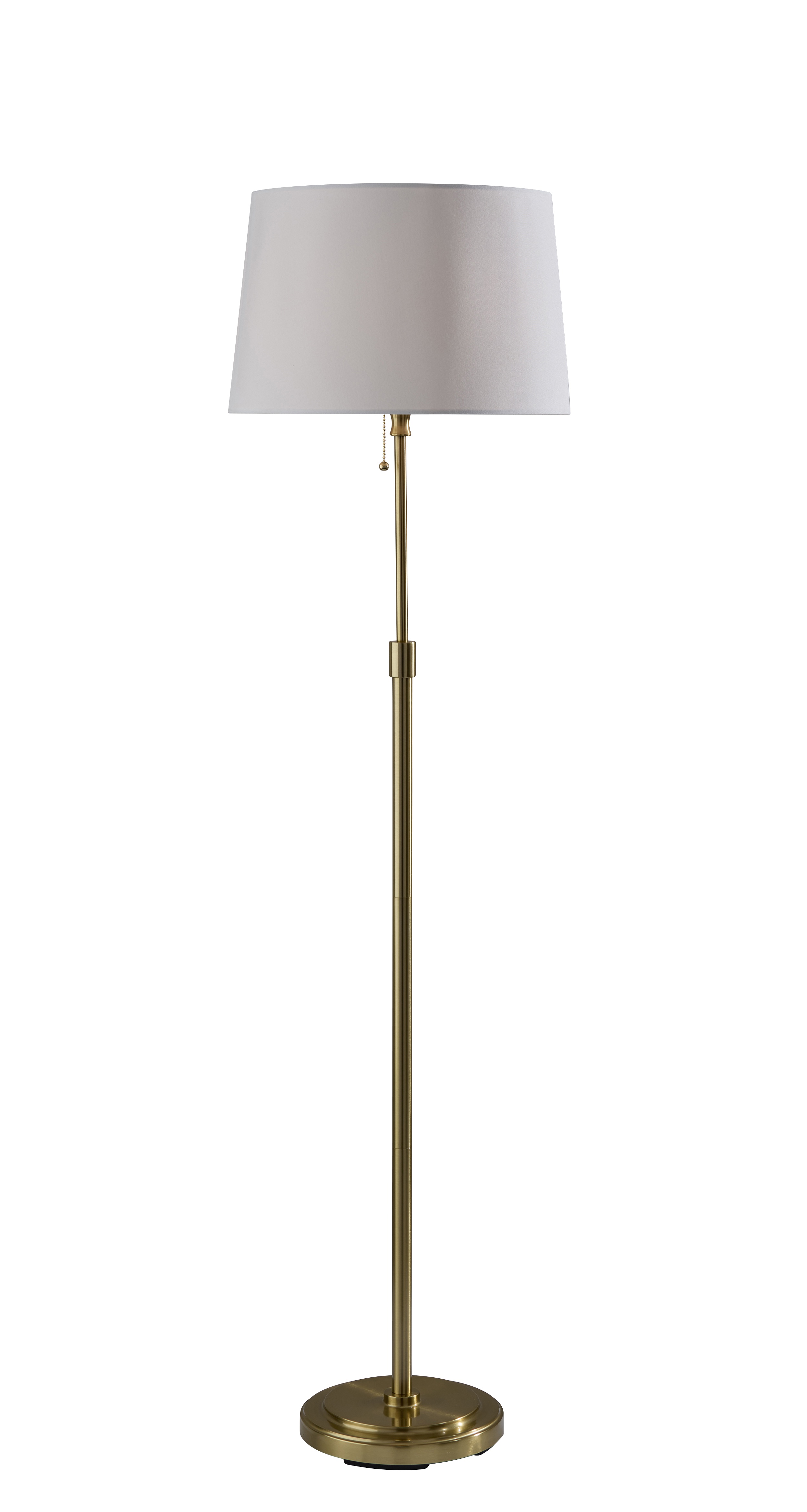Mainstays 59.5" Gold Stick Floor Lamp with White Fabric Shade