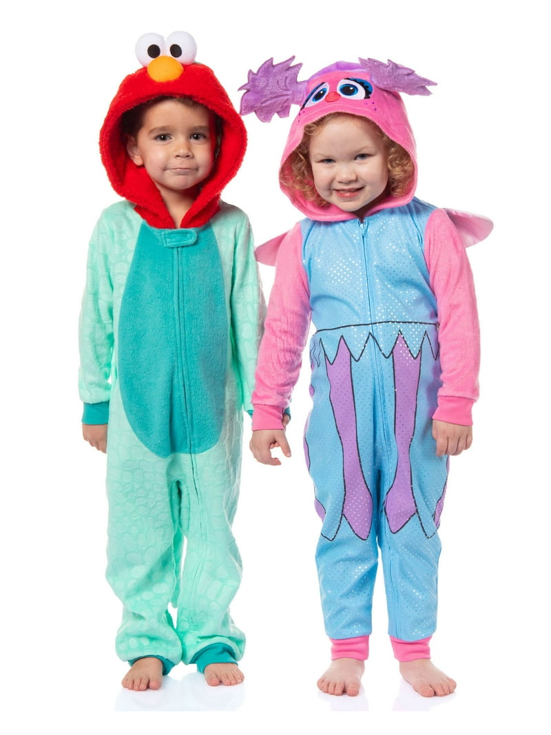 Sesame Street Toddler Kids' Union Suit Embroidered Hooded