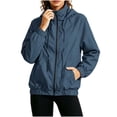thumbnail image 3 of Vmvidoty Women's Athletic Jackets High Collar Thin Zipper Windbreaker Jacket with Pockets Lightweight Windproof Outerwear for Walking Navy M, 3 of 9