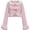 Pink, variant on Kawaii Cropped Knit Cardigan Sun Protection Ruffled Cardigan Cute Bow Open Front Crochet Cardigan Lolita Lace Knit Cardigan
