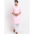 thumbnail image 1 of eloria Men's Traditional Pink Regular Kurta with Salwar, 1 of 7