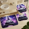 thumbnail image 6 of Funny Cute Panda 4 Pcs Shower Curtain Set with Rug Bathroom Sets with Waterproof Fabric And Non-Slip Rugs Toilet Lid Cover Bath Mat Decor with Hooks, 6 of 8