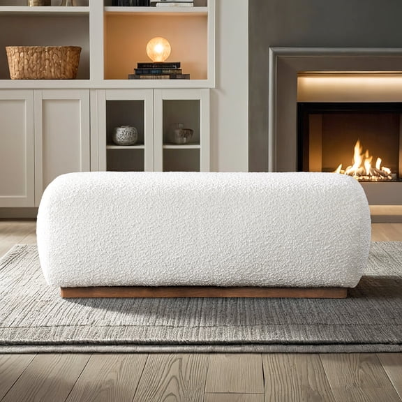 And Boucle Bench For Outdoor Activities - Versatile Mid-century Style Seat Retro Appeal