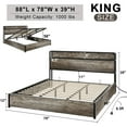 thumbnail image 3 of Merluxy Lift Up Storage Bed Frame Adults 18" Noise-Free and Charging Station King, 3 of 9