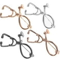 thumbnail image 3 of MasteelfCA 4 Pcs Broche Design Echomètre Mode Concise Rétro Unique Décoration Exquise Cadeau Épingle à Poitrine (Noir, Or, Argent, Or Rose), 3 of 7