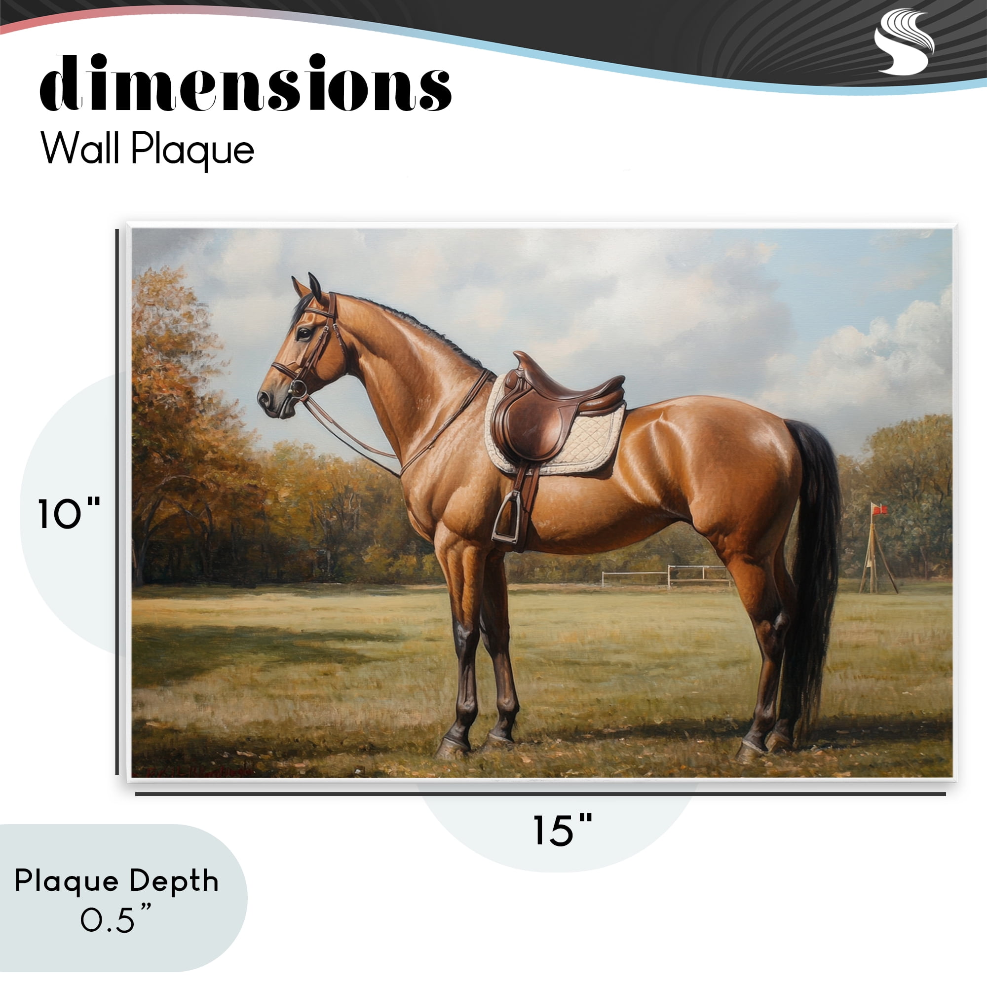 Stupell Industries Show Ready Horse with Saddle Wall Plaque Art, design by Petal Prints Design