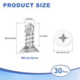 thumbnail image 2 of Uxcell 30 Pcs M4.8x16mm Vis Plates Blanches Auto-Tappantes pour Métal, Argent, 2 of 6