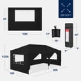 thumbnail image 3 of Best Choice Products 10x20ft Party Tent Pop Up Canopy Easy Setup w/ 1-Button Setup, Wheeled Case, 4 Weight Bags - Black, 3 of 10