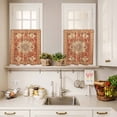thumbnail image 3 of 3 Piece Kitchen Curtains and Valances Set Orange Boho Cafe Curtains 36 Inch Length Geometric Antique Tribal Retro Ethnic Valance & Tier Curtain for Living Room Bedroom Small Window 54"x18"+27"x36"*2, 3 of 6