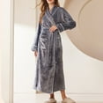 thumbnail image 1 of RXIRUCGD Peignoir Long pour Femme à Col Épaissi, Col Confortable, Chemise de Nuit, Tenue d'Intérieur ( Gris, Taille : TG ), 1 of 6
