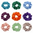 thumbnail image 3 of CHUANK 12PCS Satin Hair Scrunchie Elastic Solid Color Ponytail Holder for Women, 3 of 10