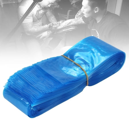 WALFRONT 100PCS Disposable Plastic Blue Medical Hygiene Tattoo Machine Clip Cord Hook Sleeve Cover Bag, Tattoo Machine Cover, Clip Cord