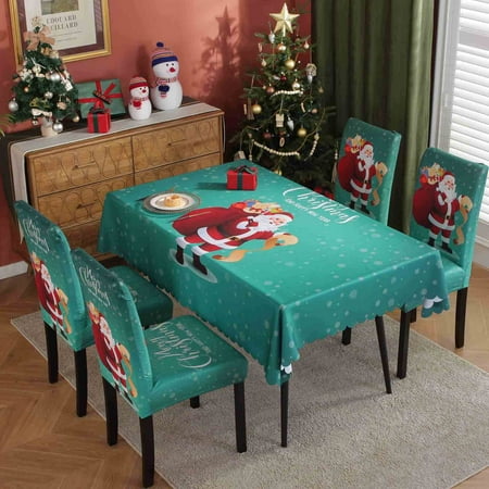 

Big Holiday Deals! WQQZJJ Home Essentials Christmas Chair Cover Digital Printed Tablecloth Chair Cover Waterproof And Oil Proof Christmas Tablecloth Christmas Chair Cover Gifts On Clearance