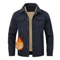 thumbnail image 4 of S-5X Plus Size Mens Big & Tall Corduroy-Jackets with Pockets Fleece Lined Coats Long Sleeve Button-Down Collared Solid Color Thermal Warm Work Jacket, 4 of 4