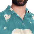 thumbnail image 5 of Tiny teeth Men's Casual Printed Button Down Short Sleeve Spread Collar Beach Shirts for Summer, Unisex, 5 of 6