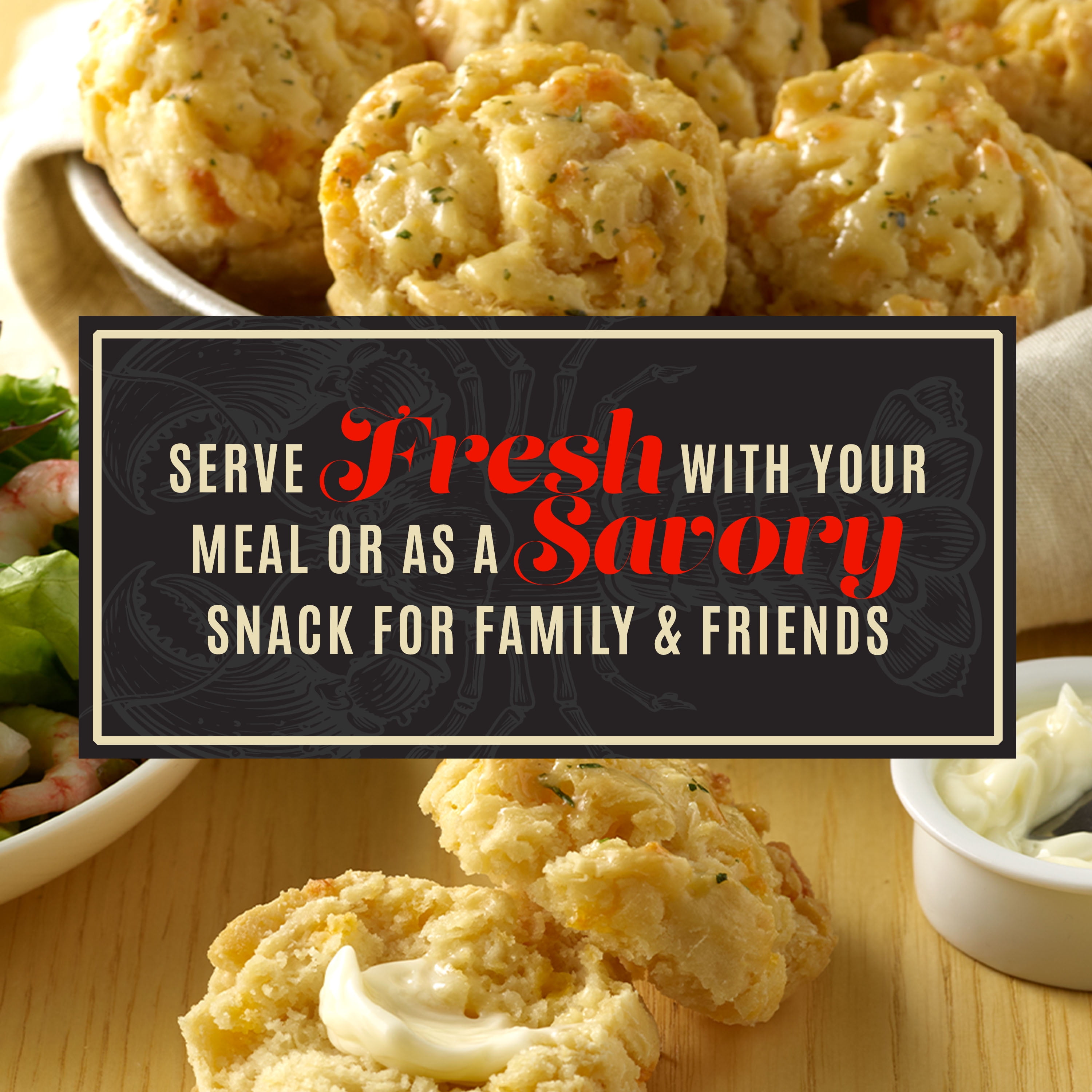 Red Lobster Frozen Gluten Free Cheddar Bay Biscuits, Ready to Bake Cheddar Bay Frozen Biscuits, 8 Count, 14.11 Oz Box