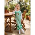 thumbnail image 3 of BemeyourBBs ﻿Toddler Baby Girls Duck Outfit Waffle Knit Striped Romper Overalls Cute Infant Mallard Embroidery Sleeveless Square Neck Bell Bottoms Jumpsuit One Piece Spring Summer Clothes, 3 of 9