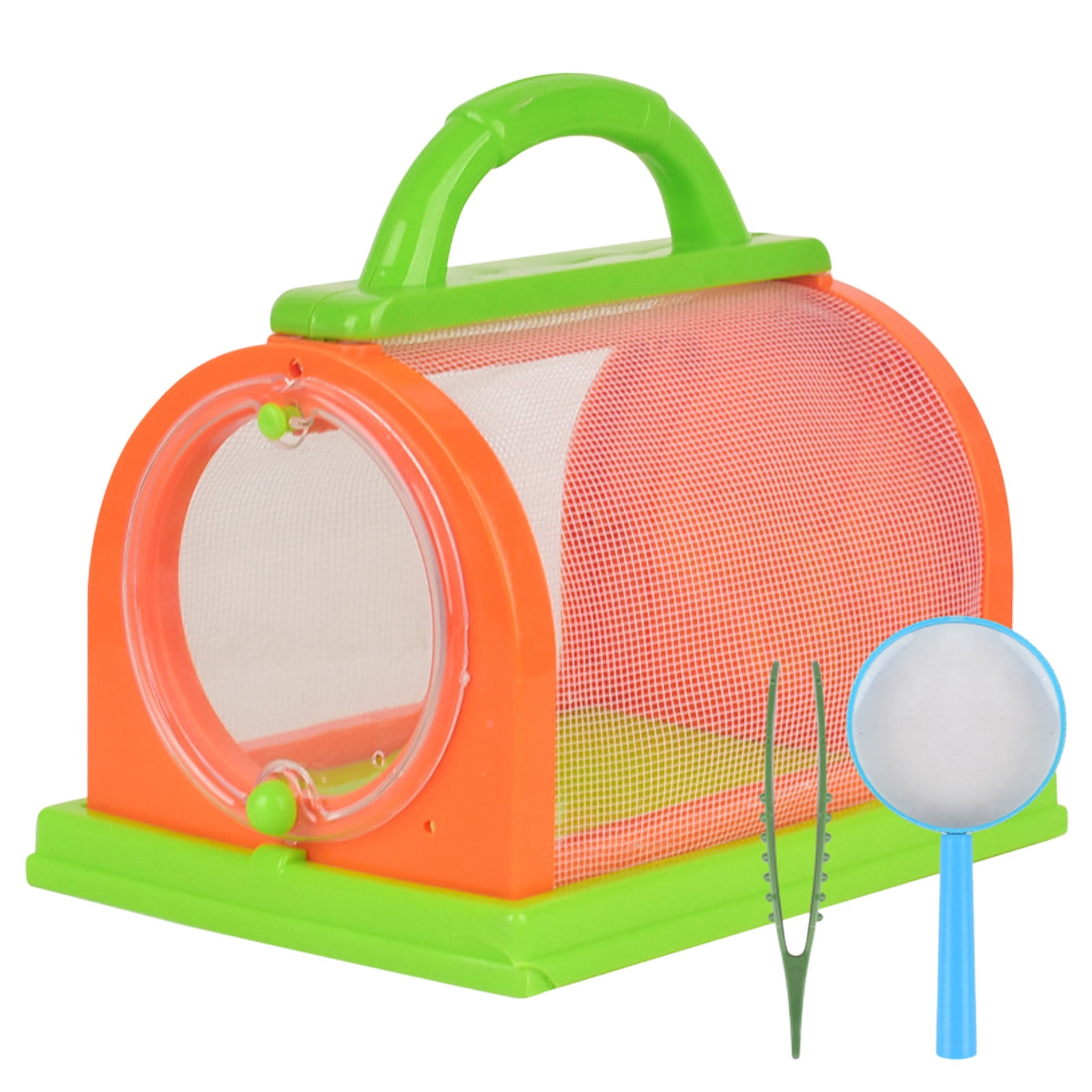 Education Puzzle Toy Kit Catcher Kids Net Outdoor Observation and Exploration Cage with Fishing Container and Critter Set for Kids, 7.48×5.91×7.68 inch, Orange