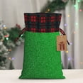 thumbnail image 5 of Sikiie Green Sparkling Shiny Christmas Gift Bags Drawstring Gift Bags Sacks Drawstring Bag Holiday Linen Xmas Wrapping Bags for Presents Party Gift-Black, 5 of 8