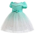 thumbnail image 3 of Aayomet Flower Girl Dresses Child Girls Short Sleeve Pageant Dress Birthday Party Kids Paillette Tulle Gown Princess,Green 9-10 Years, 3 of 5