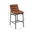 thumbnail image 3 of Meridian Furniture Burke Cognac Vegan Leather Bar Stool, 3 of 7