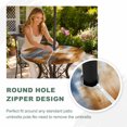 thumbnail image 4 of Round Outdoor Tablecloth with Umbrella Hole and Zipper, Blue Brown Tablecloth with Elastic Waterproof, Vintage Minimalist Abstract Aesthetic Boho Art Patio Table Covers for 36" - 44" Pool Tables, 4 of 9